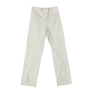 Mesmerize Vtg Y2K Women's 6 Cream Printed Slim Straight Leg Pants NWT Deadstock